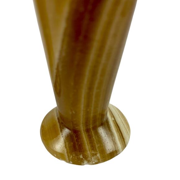 Vintage Egyptian Alabaster Marble Onyx Vases Candle Holders Set of 2 Handmade - Picture 11 of 13